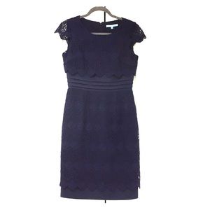 Antonio Melani Dress Navy lace overlay size 4